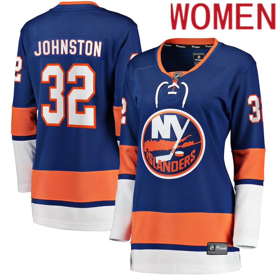 Women New York Islanders #32 Ross Johnston Fanatics Branded Royal Home Breakaway Player NHL Jersey